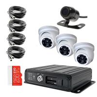 Комплект видеонаблюдения на транспорт с 1 SD картой на 4 камеры ВизорМонитор(Онлайн)