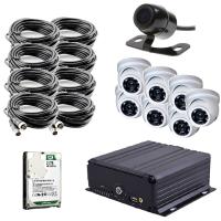 Комплект видеонаблюдения на транспорт с 1 SD картой на 8 камер ВизорМонитор(Онлайн)