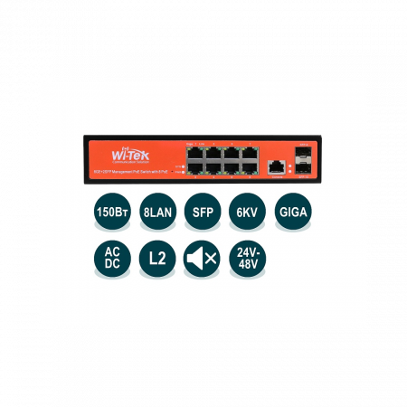 Управляемый гигабитный L2 коммутатор Wi-Tek WI-PMS310GF-Alien-I (v2) Управляемый гигабитный L2 коммутатор Wi-Tek WI-PMS310GF-Alien-I (v2)